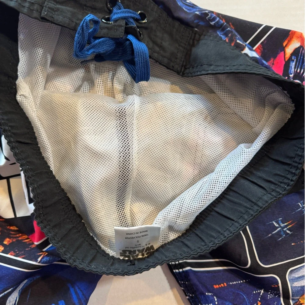 Star Wars Men's Swim Shorts - Black, Blue, and White